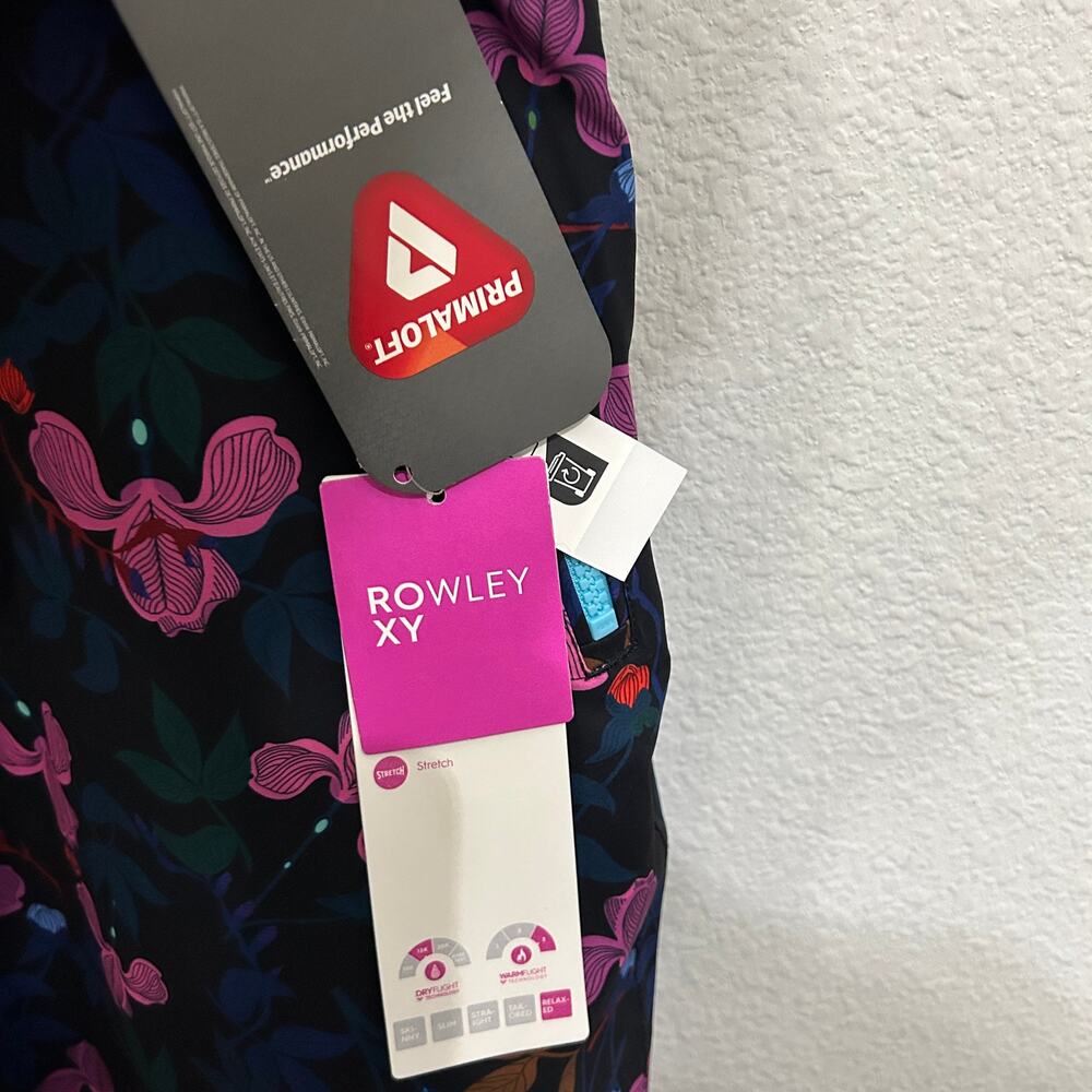 NEW Roxy x Rowley Insulated Snow Bib Ski Pants Floral Print Womens Med Après Ski - Picture 7 of 9